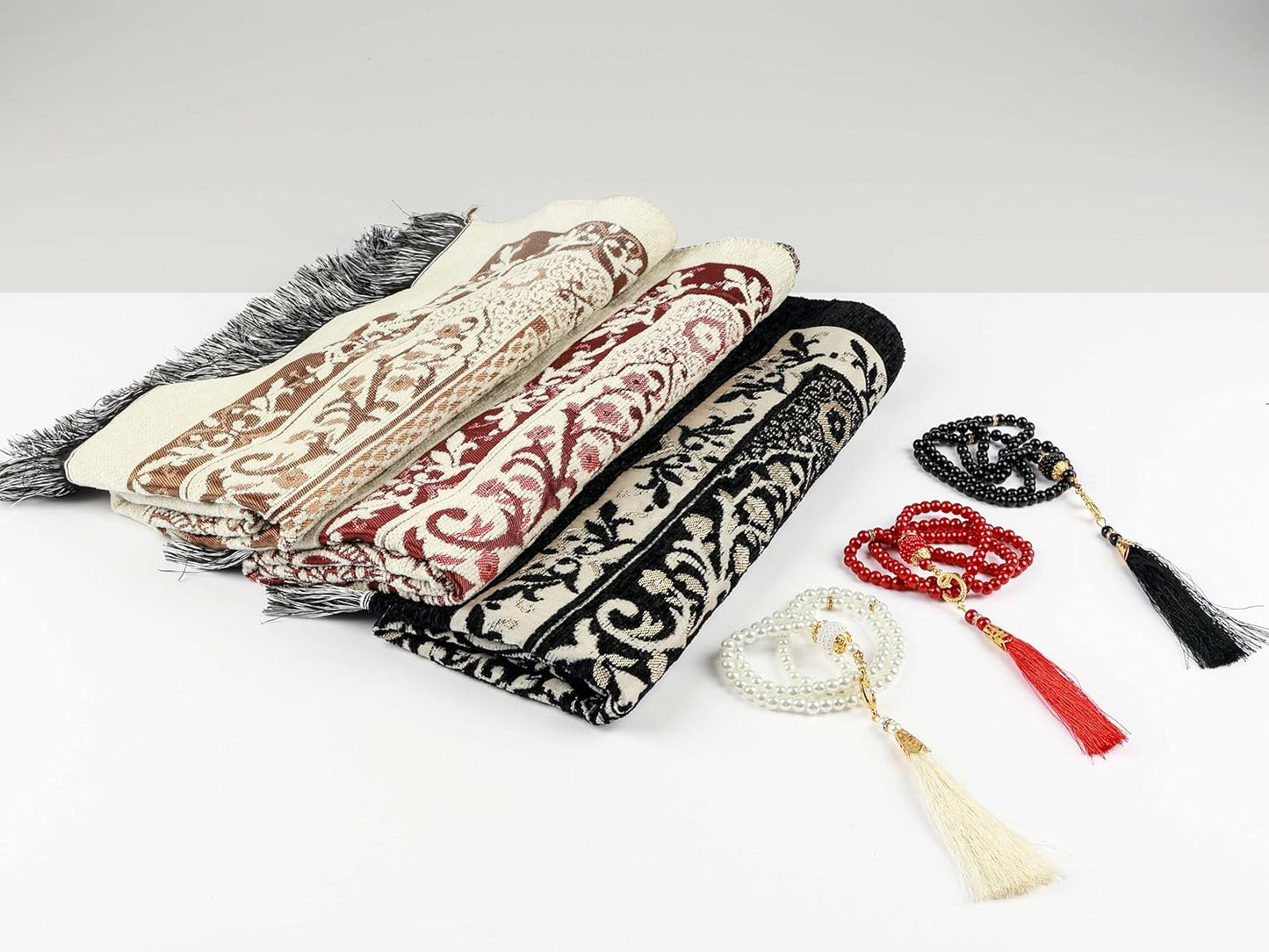 Islamic Prayer Rug (w/ Prayer beads)