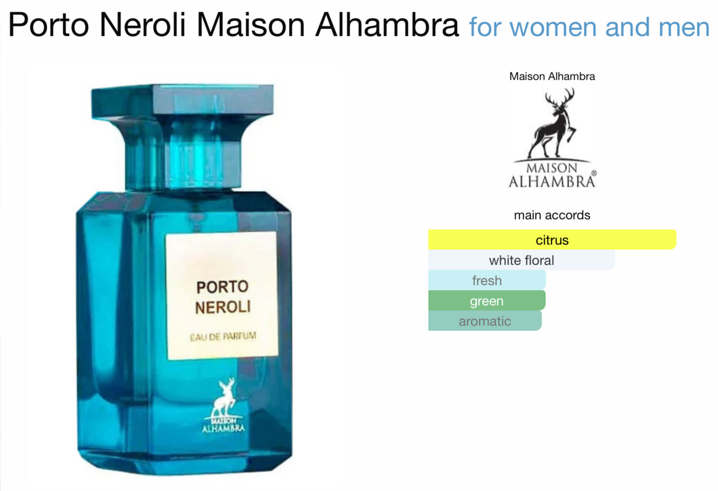 Maison Alhambra Porto Neroli Eau de Parfum (2.7oz)