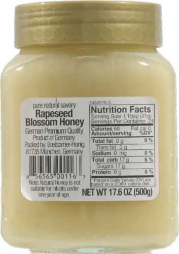 Breitsamer Creamy Rapsflower Blossom Honey (500g)