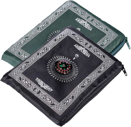 Portable Travel Prayer Mat with Compass [2 Piece Set]