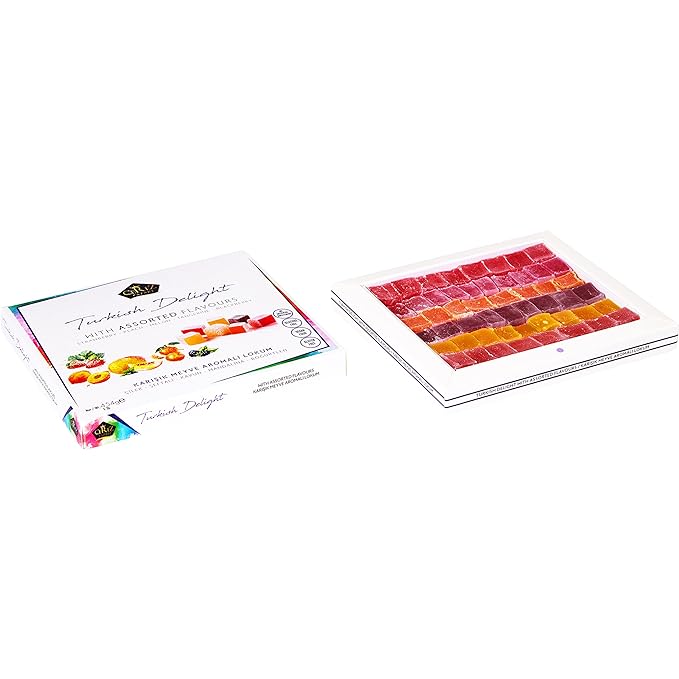 Cerez Pazari Turkish Delight Candy With Assorted Flavors 16oz (33-38 pcs)