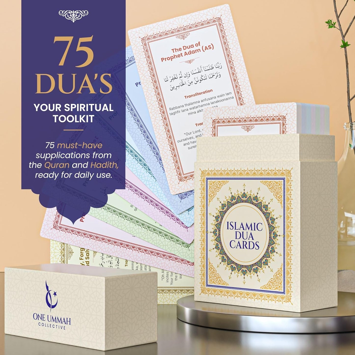 Islamic Dua Cards - 75 Essential Supplications (Translation, Transliteration & Story)