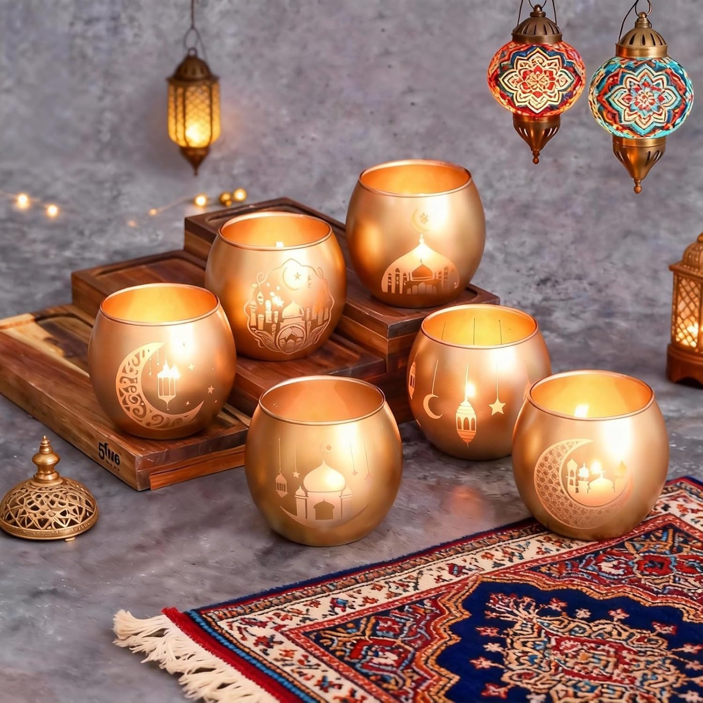 Glass Votive Tealight Candle Holders (6 pcs.)