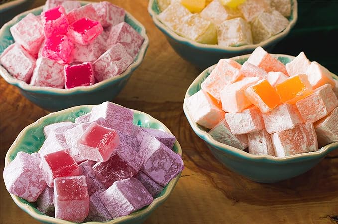 Cerez Pazari Turkish Delight Candy With Assorted Flavors 16oz (33-38 pcs)