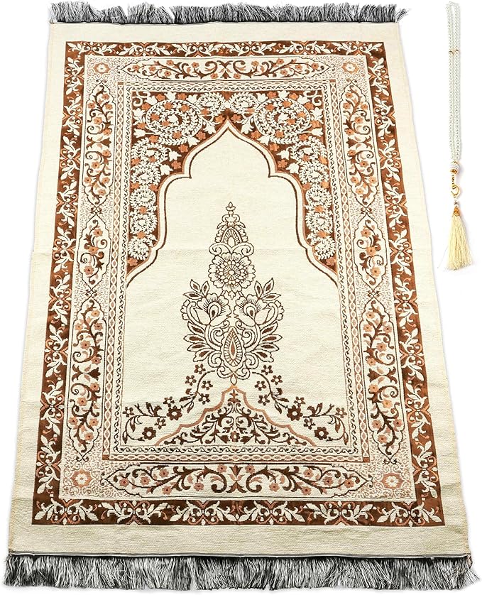 Islamic Prayer Rug (w/ Prayer beads)
