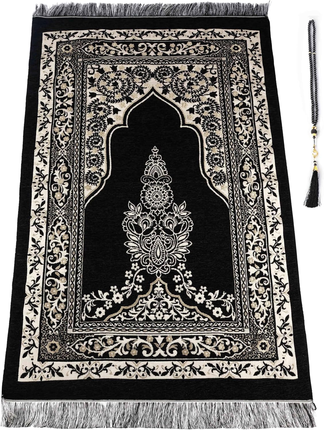 Islamic Prayer Rug (w/ Prayer beads)
