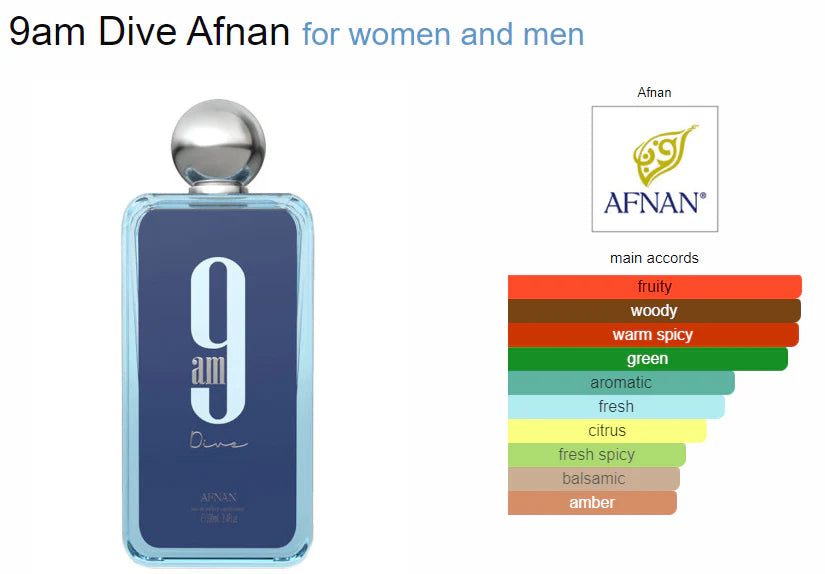 Afnan 9am Dive Eau de Parfum (3.4oz)