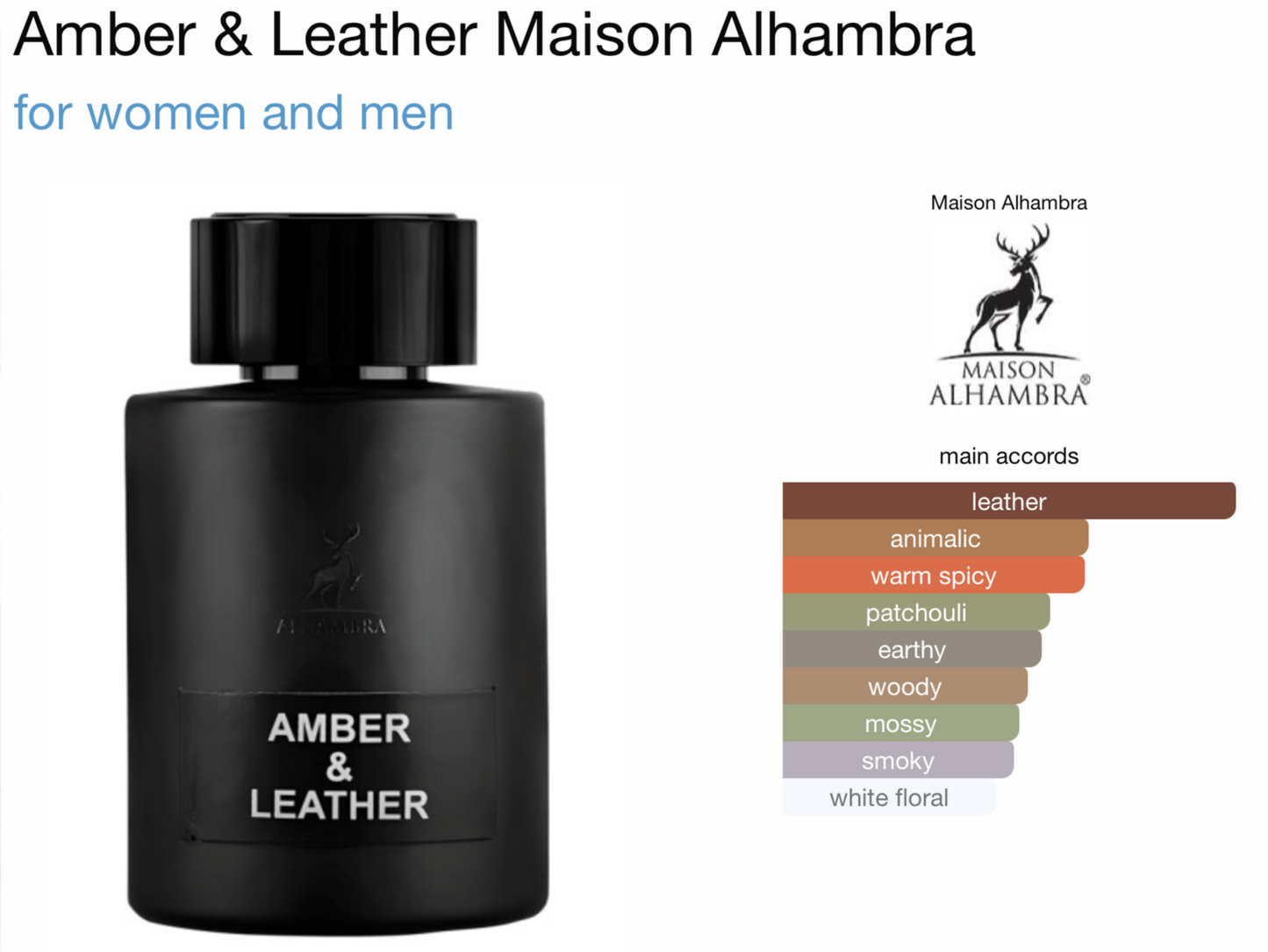 Maison Alhambra Amber & Leather Eau de Parfum (3.4oz)