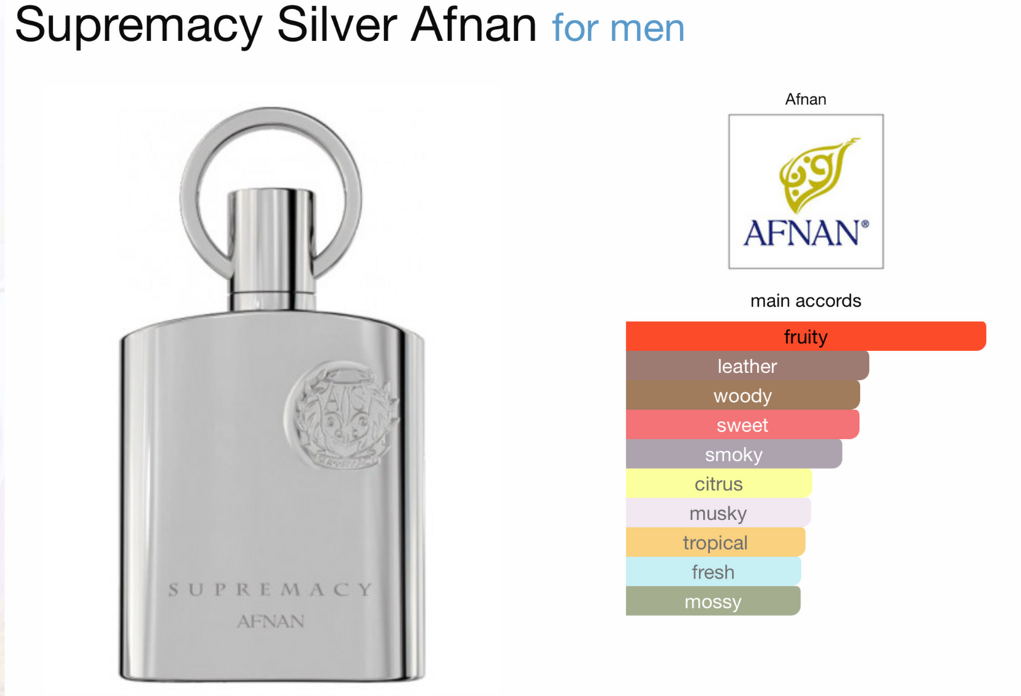 Afnan Supremacy Silver Eau de Parfum (3.4oz)