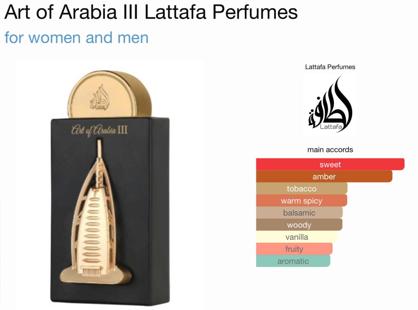 Lattafa Art of Arabia III Eau de Parfum (3.4oz)