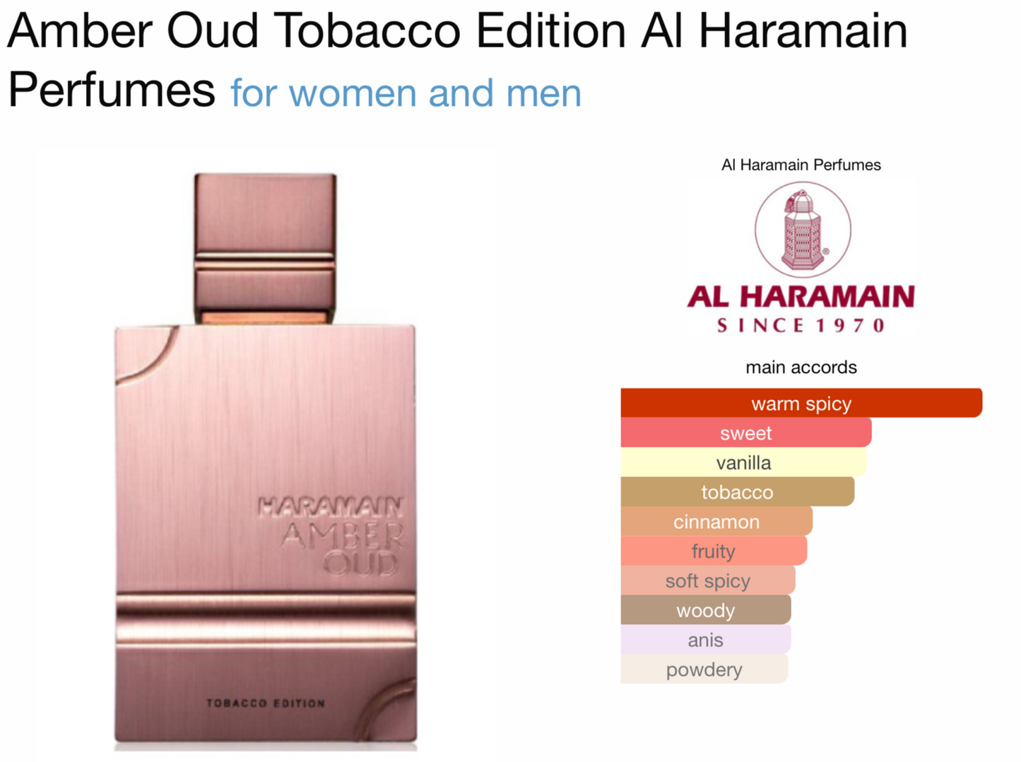 Al Haramain Amber Oud Tobacco Eau de Parfum (2.0oz)